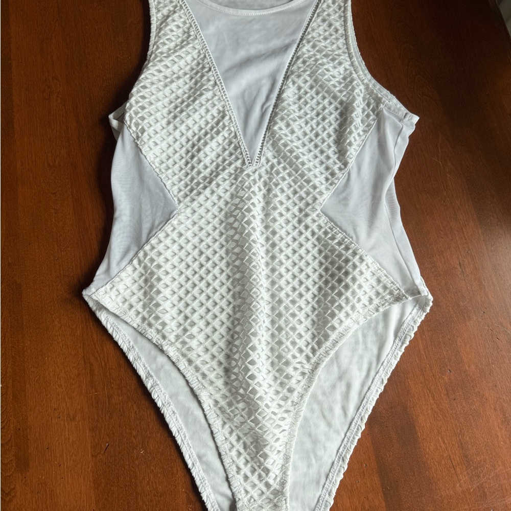 Topshop White Textured Kids Bodysuit